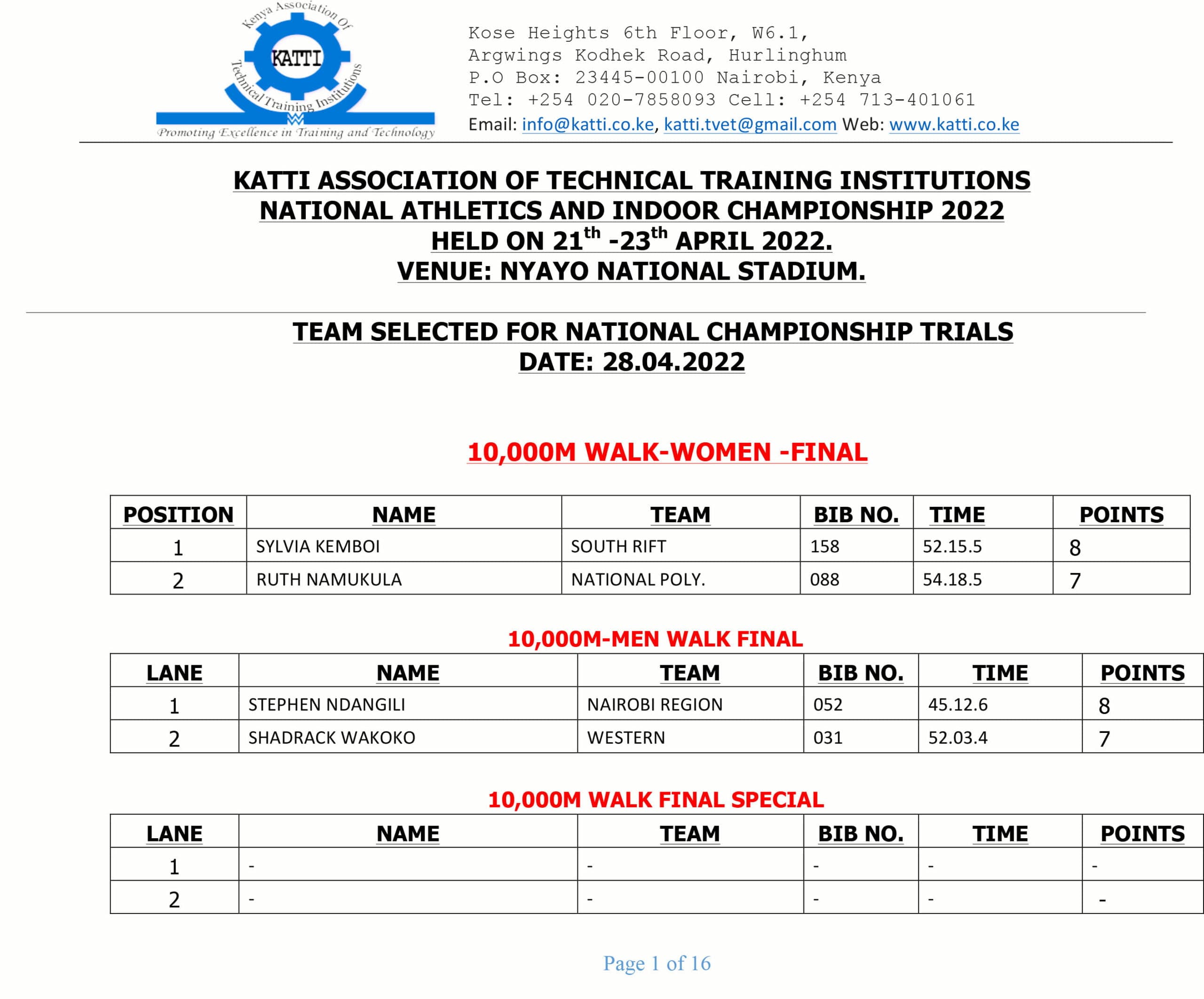 Young athletes shine in KATTI national athletics competitions