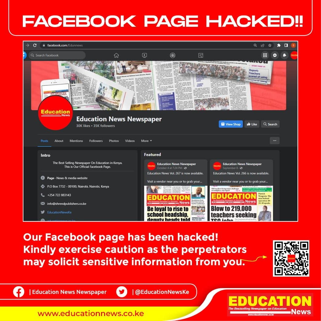 Our Facebook Page has been hacked!!