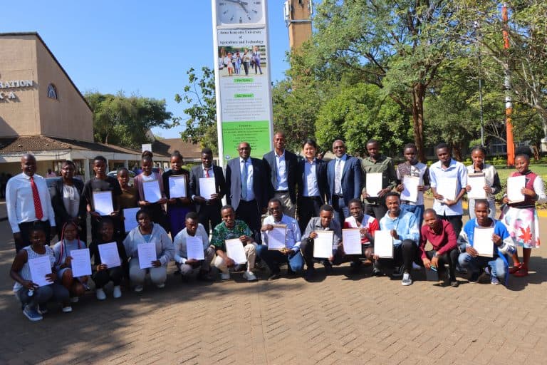 Mitsubishi awards scholarships to 25 JKUAT Commerce students