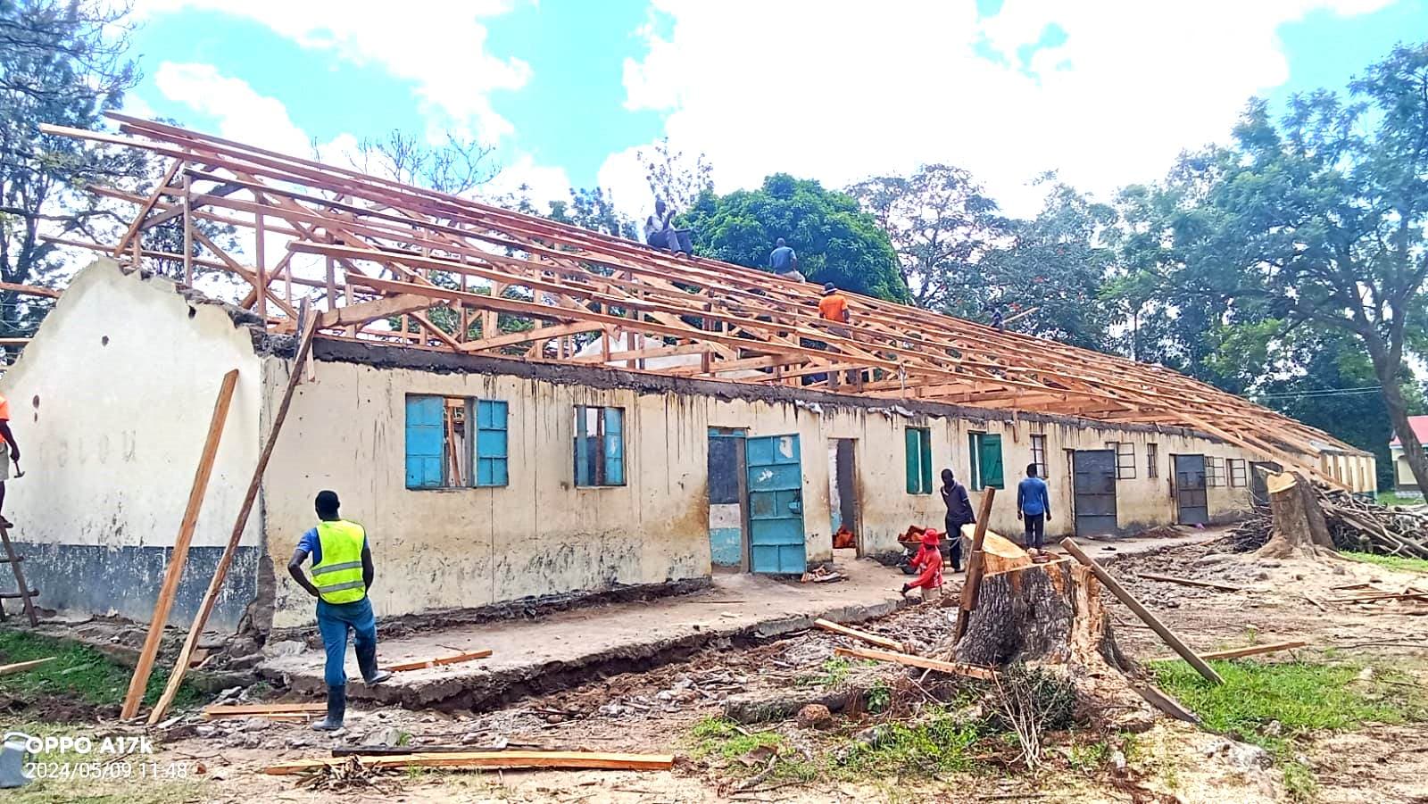 Relief as NGCDF repairs school roof blown off by winds in March