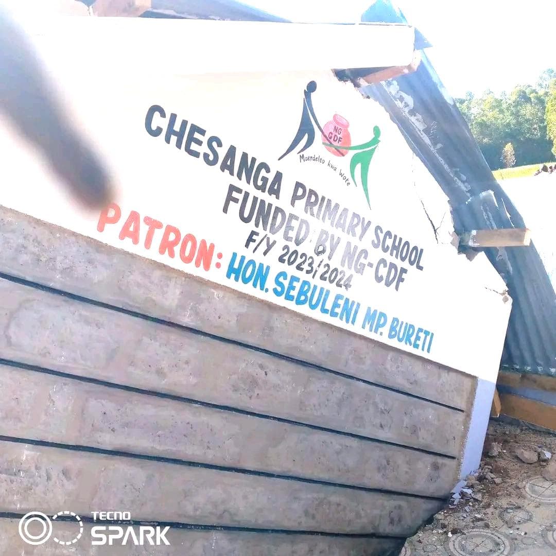 Newly built toilets sink at Chesanga primary School in Kericho County