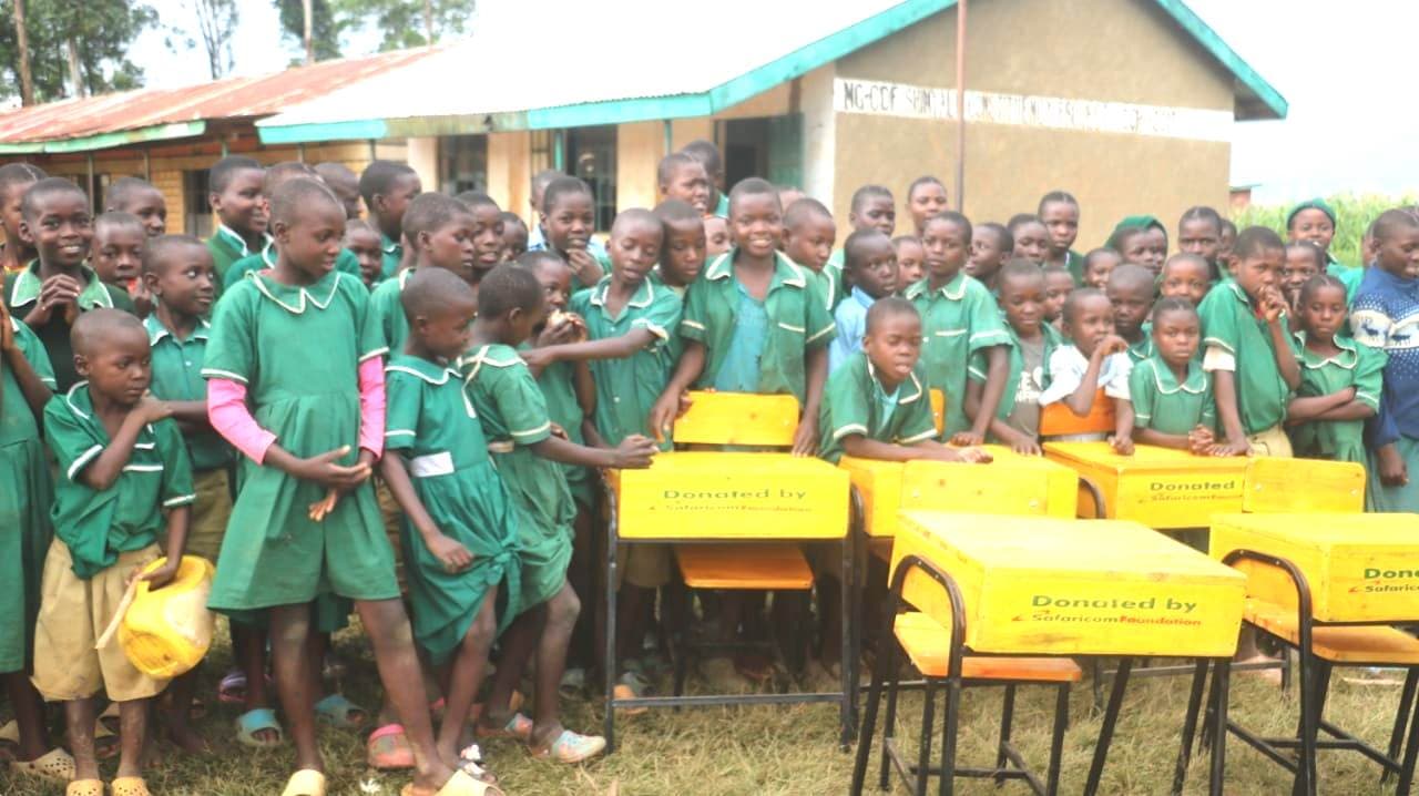 Joy as Safaricom Foundation donates desks to Shirulu Primary School in Kakamega image 2