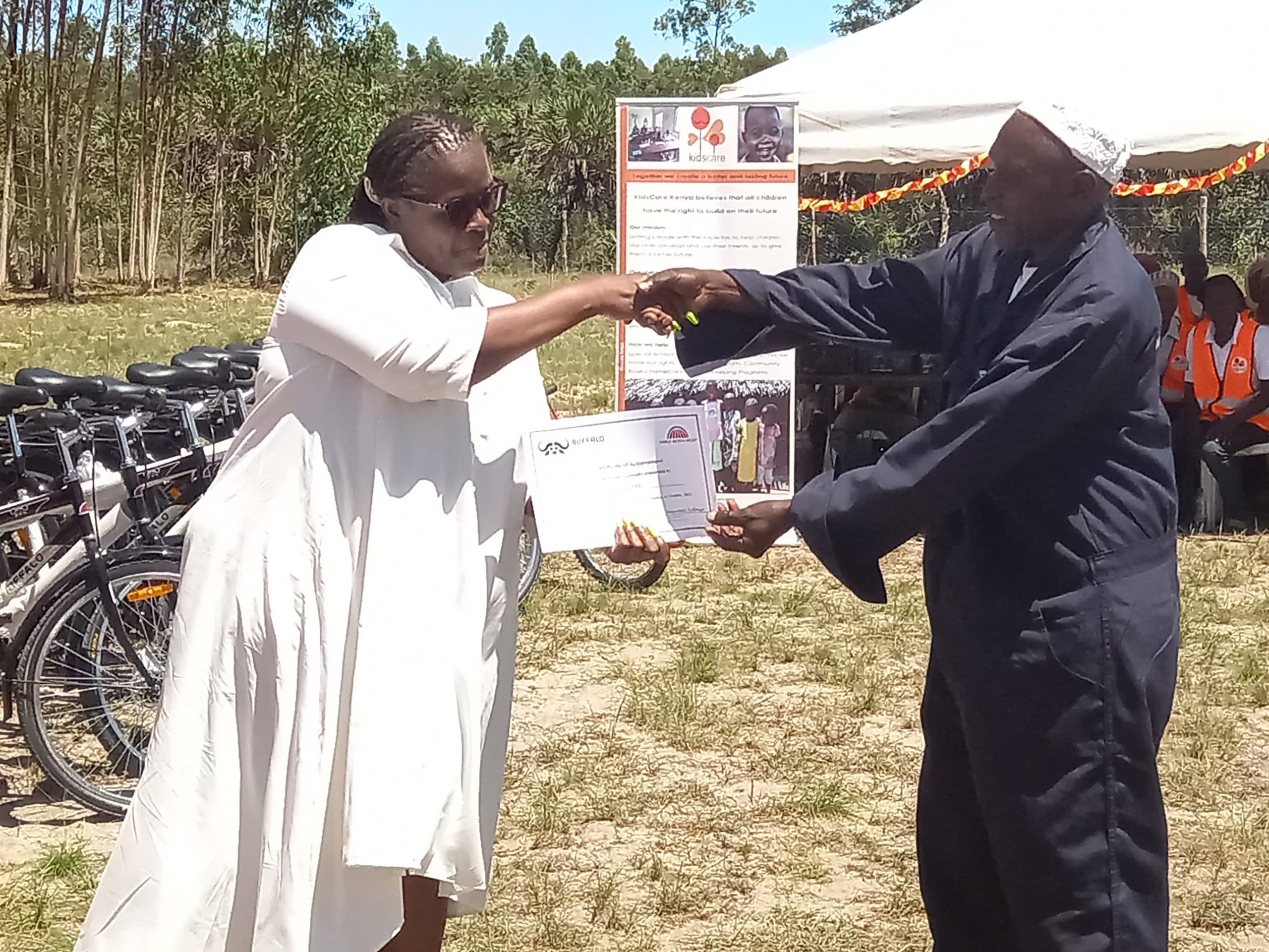 Kwale community volunteers get bicycles to promote child protection