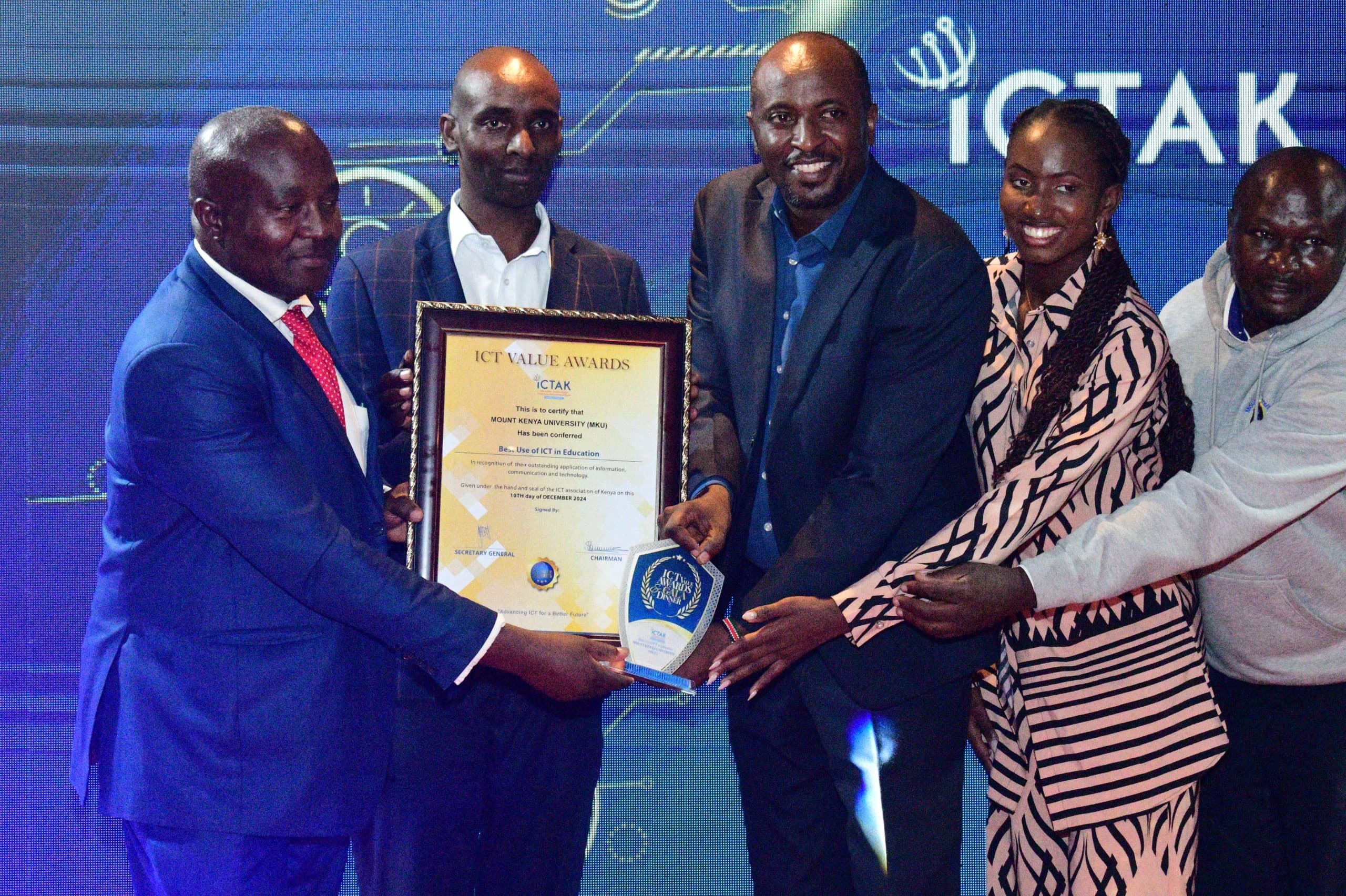 MKU clinches top award in ICT training