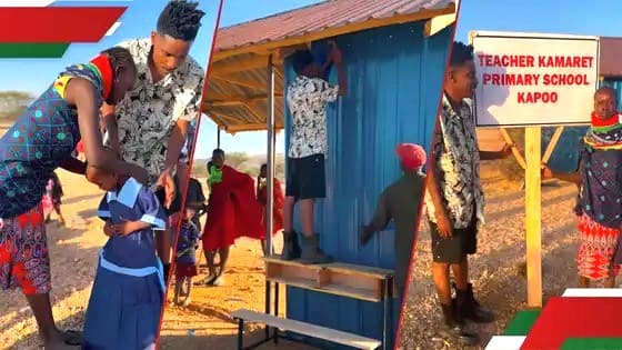 Eric Omondi builds school for learners studying under hot sun in Turkana