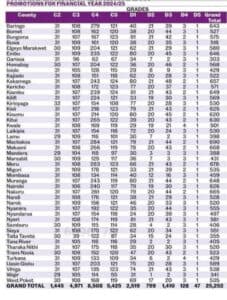 TSC releases list of promoted 25,252 teachers per County image 1