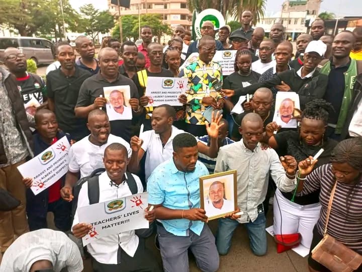 KUPPET Kisumu stages protest over murder of teacher Albert Ojwang’, demands swift justice