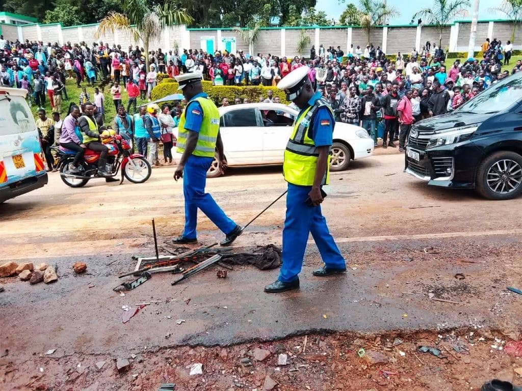 Two killed, 20 injured in grisly accident involving two matatus near Kisii National Polytechnic