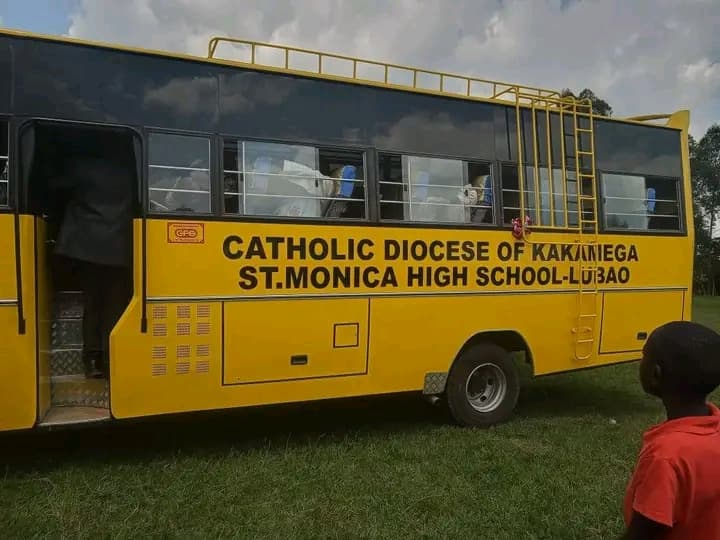 St. Monica Lubao, Kakamega celebrates arrival of new school bus