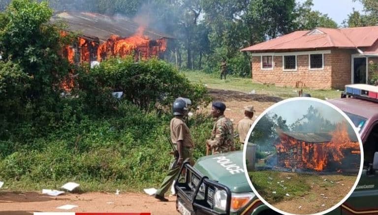 Mourners torch Mawego Police post in dramatic protest ahead of teacher Ojwang’s burial tomorrow
