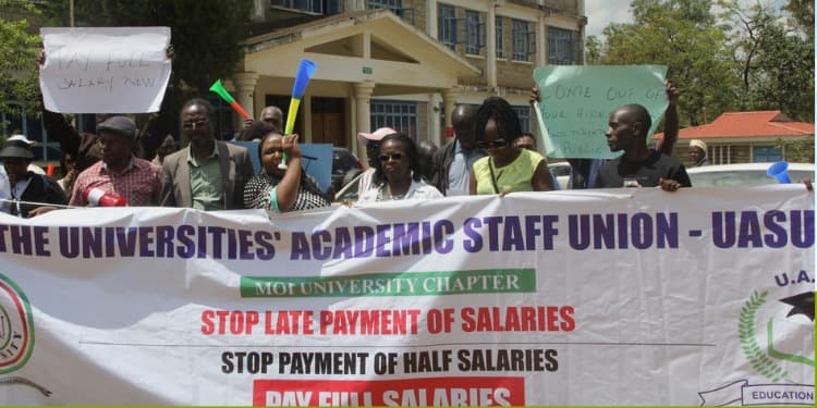 Moi University lecturers officially start strike over unpaid salaries and unmet union agreements
