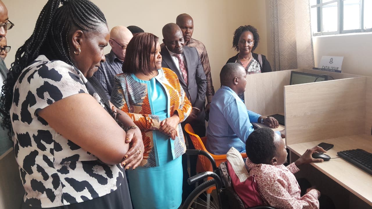 Learners at Machakos Institute for the Blind benefit from launch of Smart Library