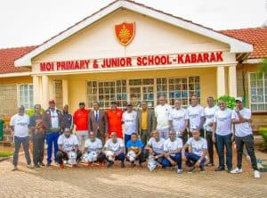 Former Harambee Stars coach Francis Kimanzi mentors young talent at Kabarak Soccer Academy image 1