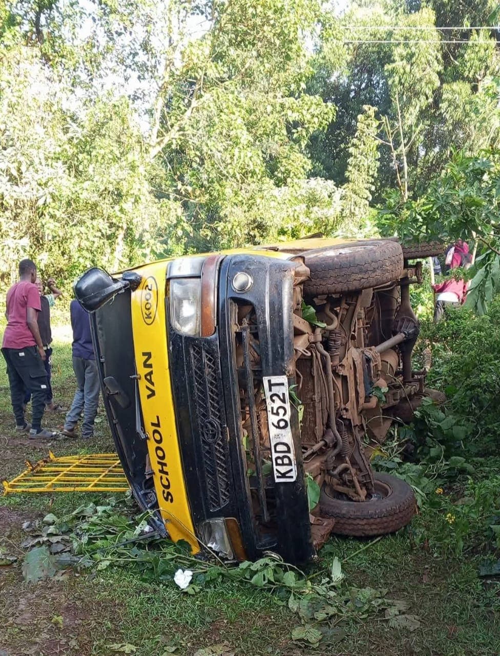 Learners escape death by a whisker in Kapkatet school van accident in Kericho