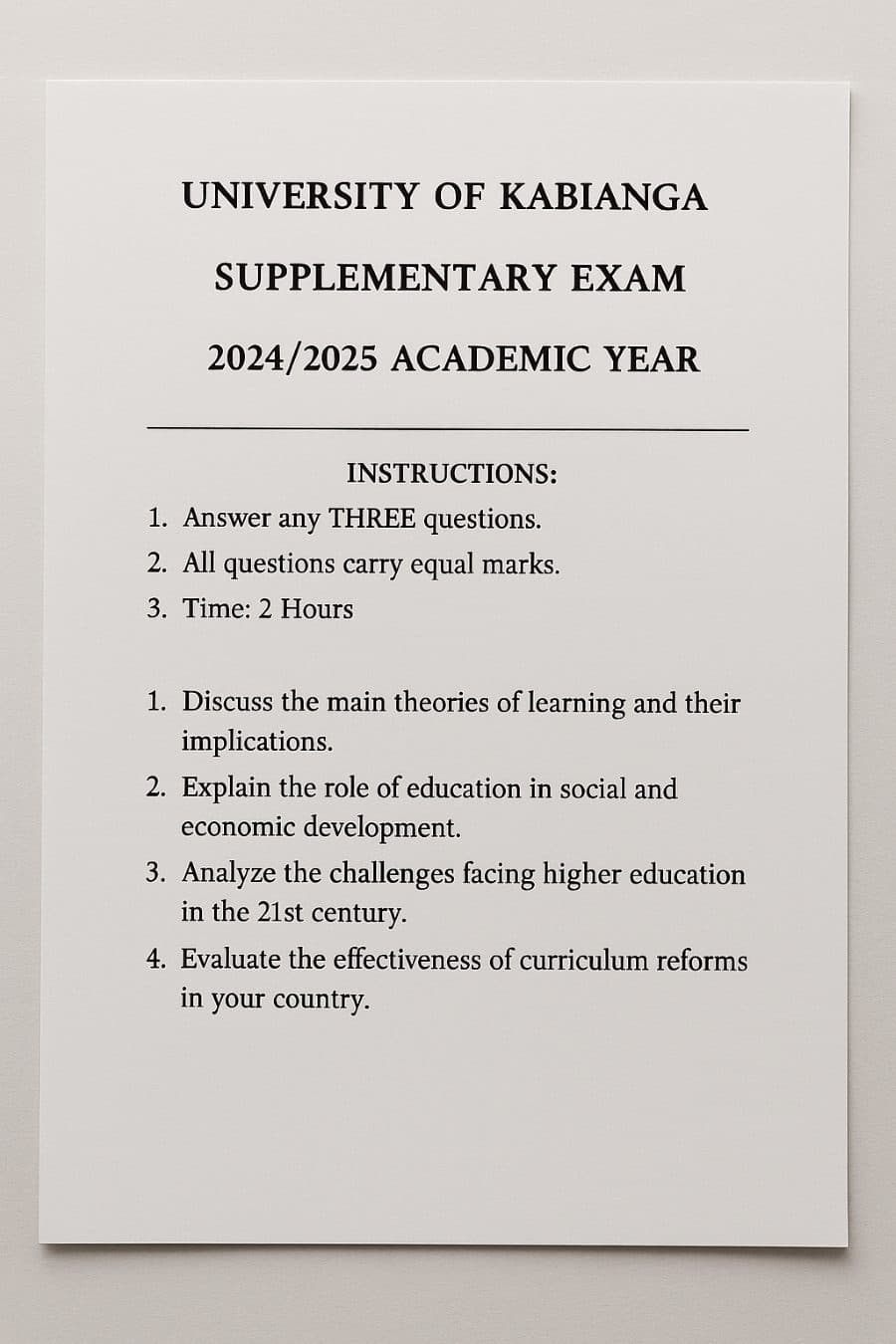 University of Kabianga orders students to explain absence from supplementary exams