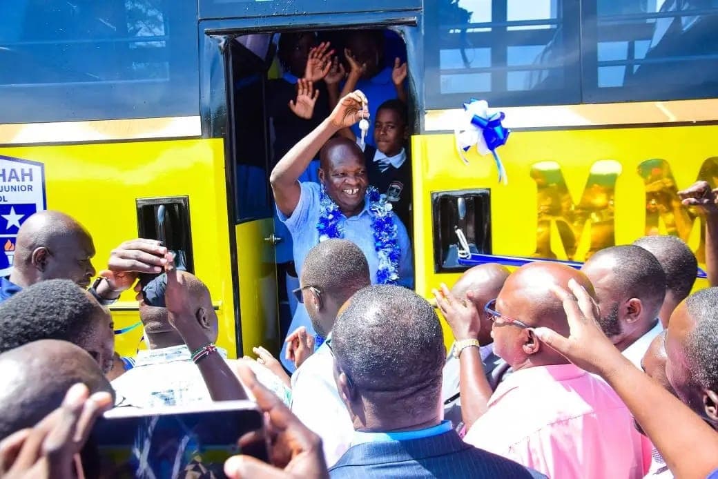 Joy as Kisumu Central MP launches new 67-seater school bus