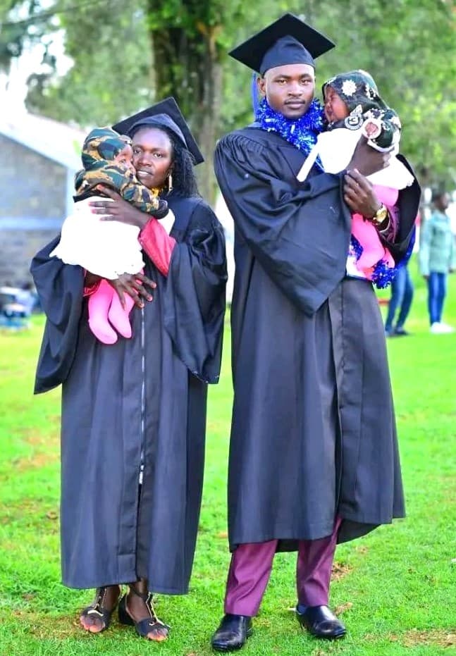 Kericho couple celebrates double Blessing as they graduate and welcome twin baby girls