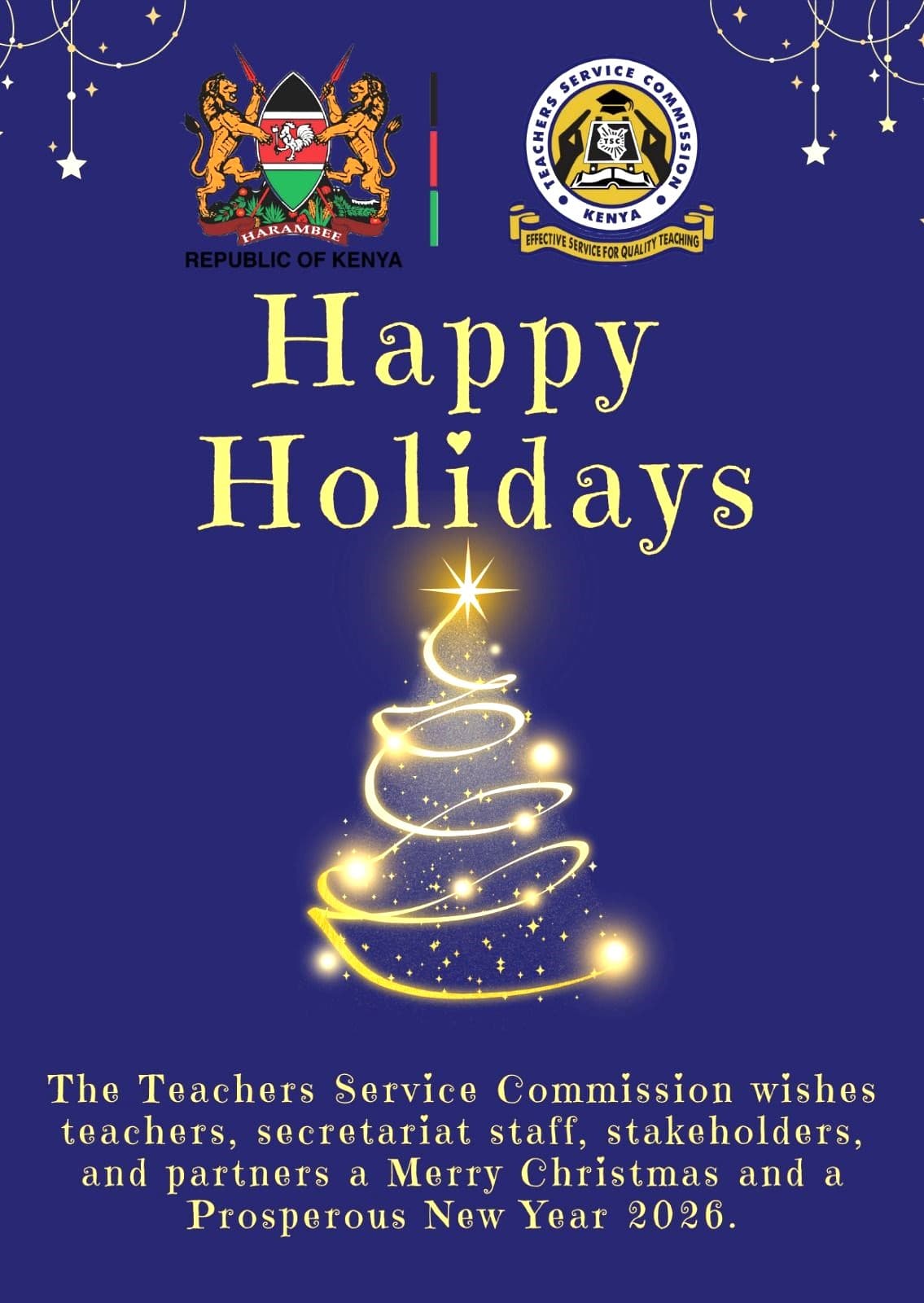 TSC appreciates teachers and stakeholders, sends Christmas and New Year wishes
