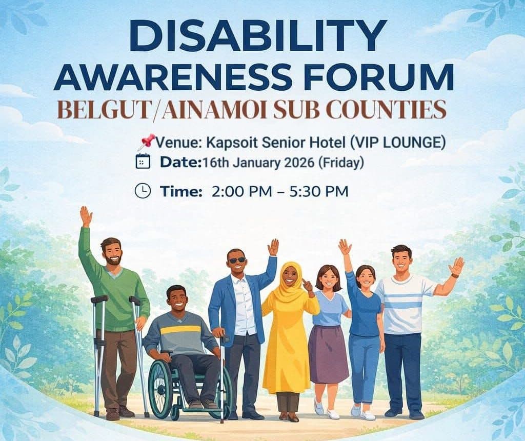 Belgut, Ainamoi to host for joint disability awareness forum on Friday