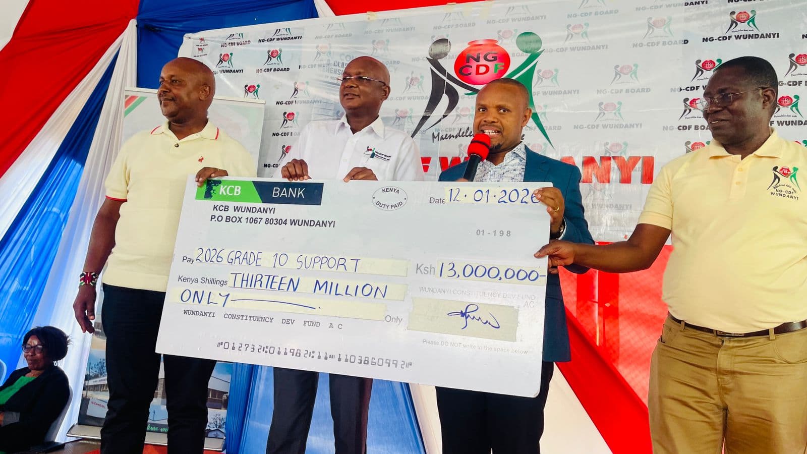 Parents to Pay Ksh 1,000 Per Term as Wundanyi MP Disburses Ksh 13M for Grade 10 Students