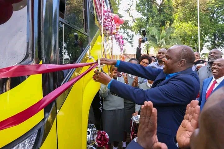 Public Service head Felix Koskei hands over school bus to Kipsigis Girls