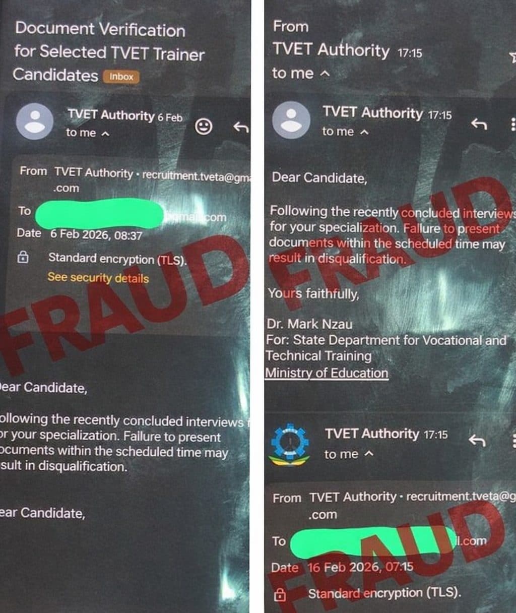 TVET Authority warns public over fake recruitment scam