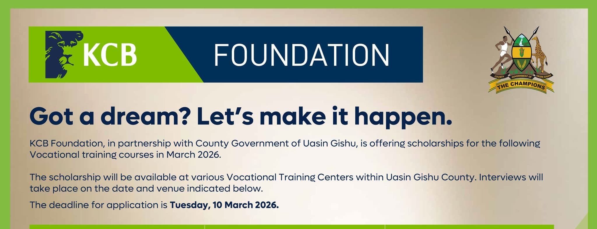 KCB Foundation, NG-CDF launch vocational training scholarships across 14 constituencies