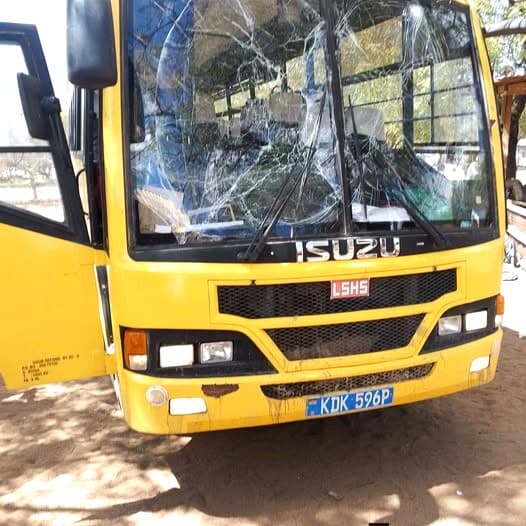 Alinjugur Secondary School bus damaged after running over IED in Garissa