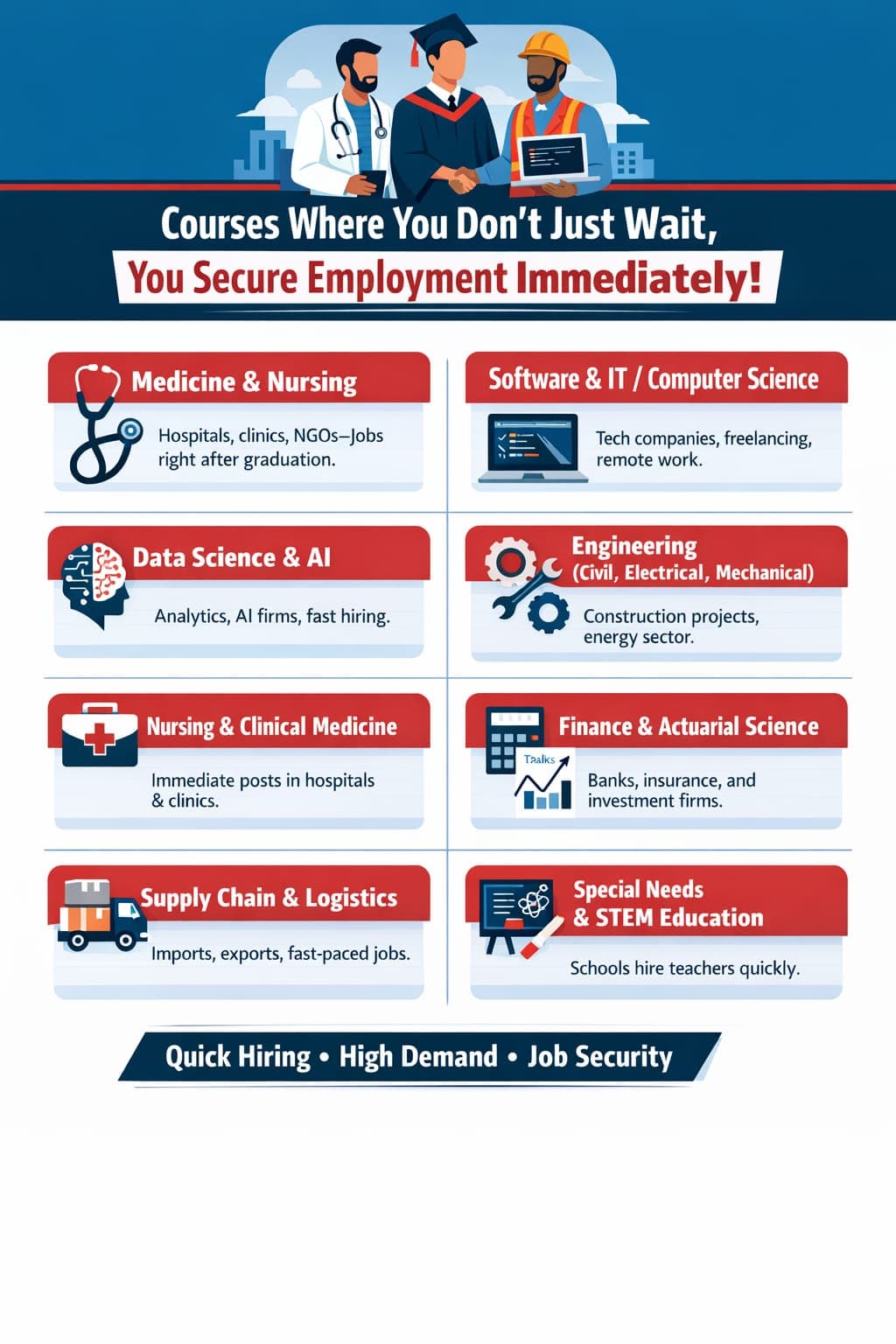 The most marketable university courses that lead directly to employment