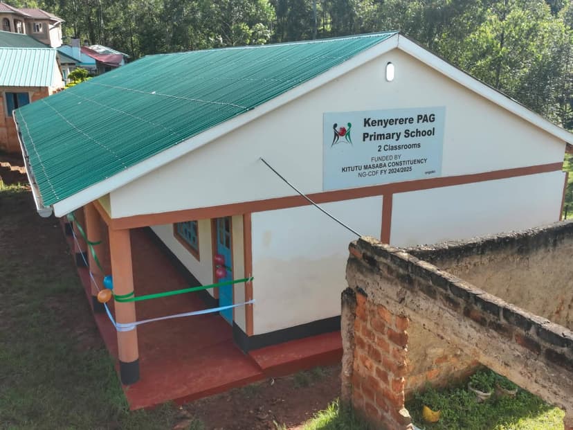 The New classrooms at Kenyerere Primary School. Photo: Enock Okong'o