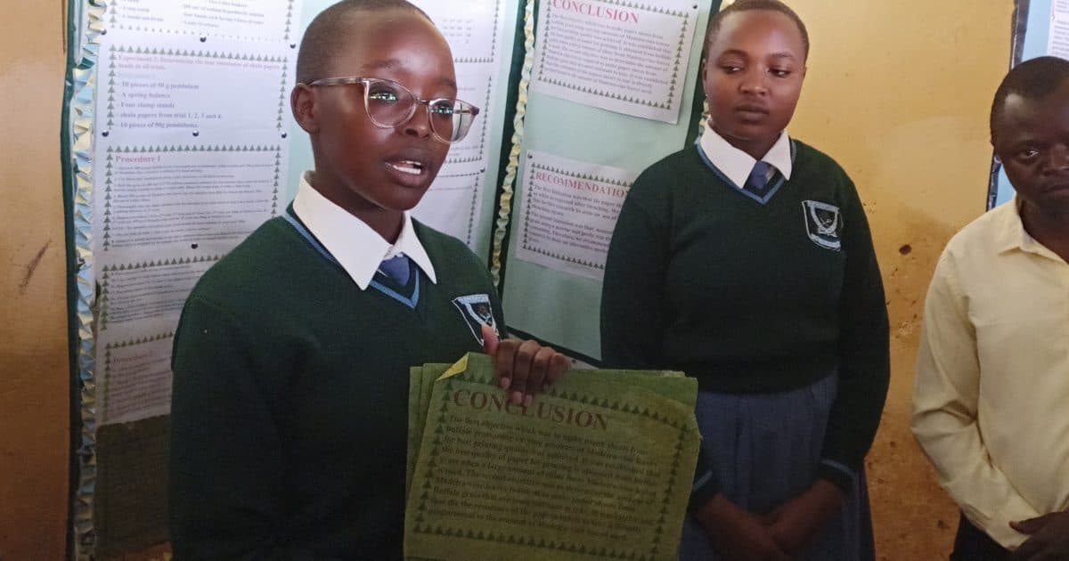 Nasokol Girls’ students develop eco‑friendly paper from buffalo grass to combat deforestation