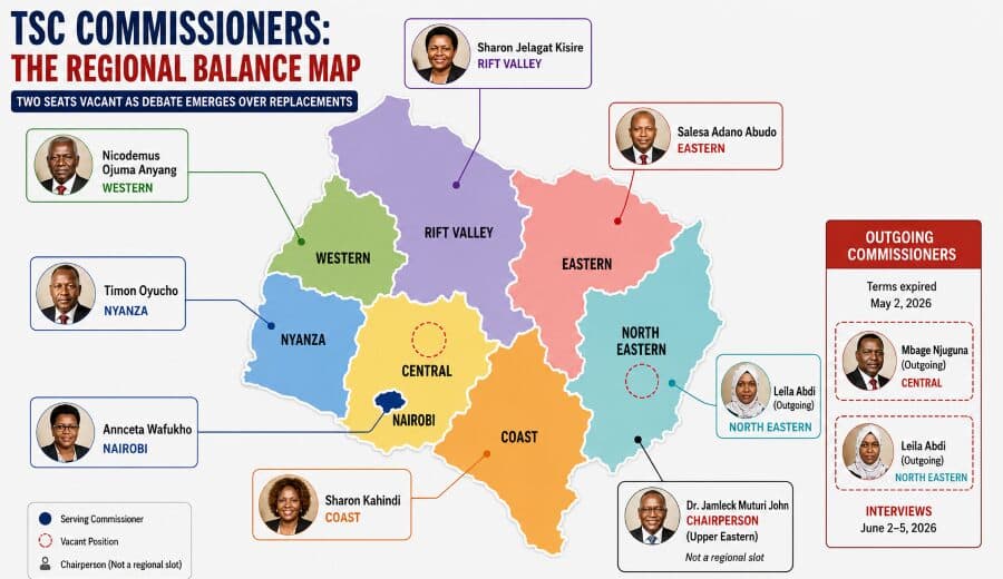 Debate emerges over regional balance in replacement of outgoing TSC commissioners