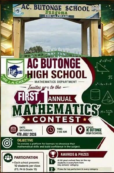 Bungoma’s AC Butonge Senior School to hold first annual maths contest in July