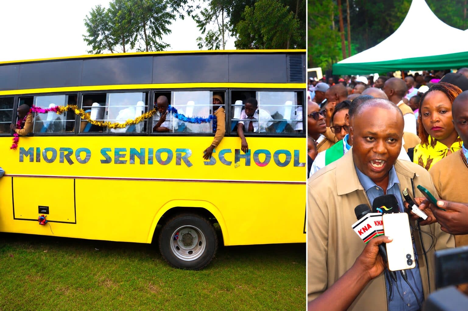 Mioro Senior School gets long-awaited bus as MP Mugo pledges three more for Mathioya Constituency