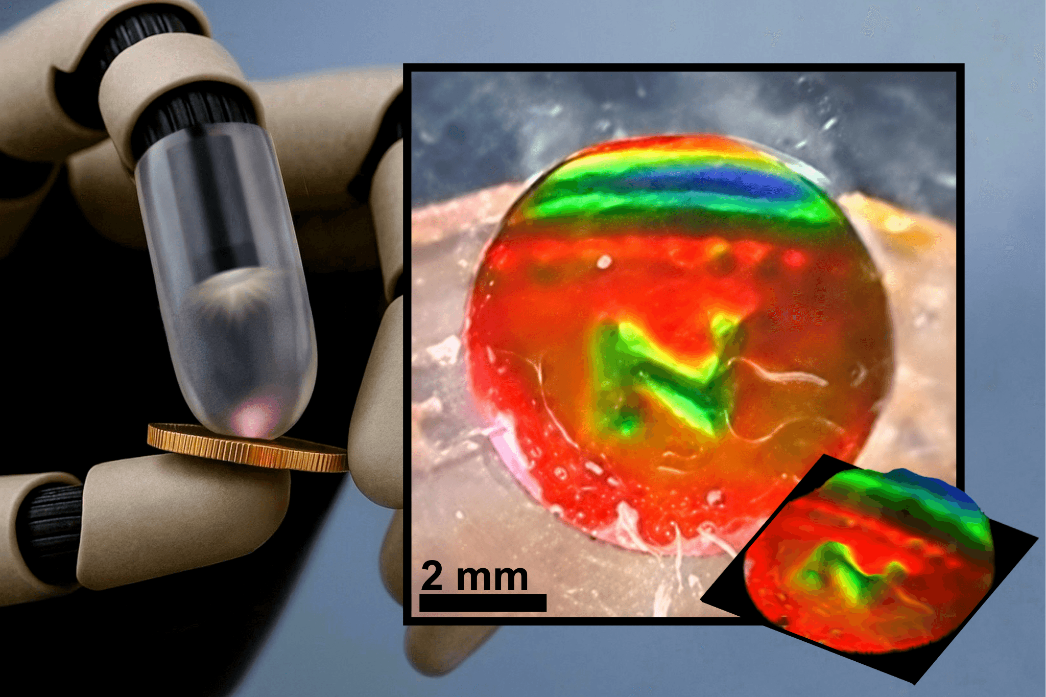 Scientists develop colour-changing artificial skin that helps robots see and feel touch in real time