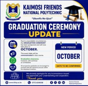 Kaimosi Friends Poly postpones graduation ceremony to October image 1