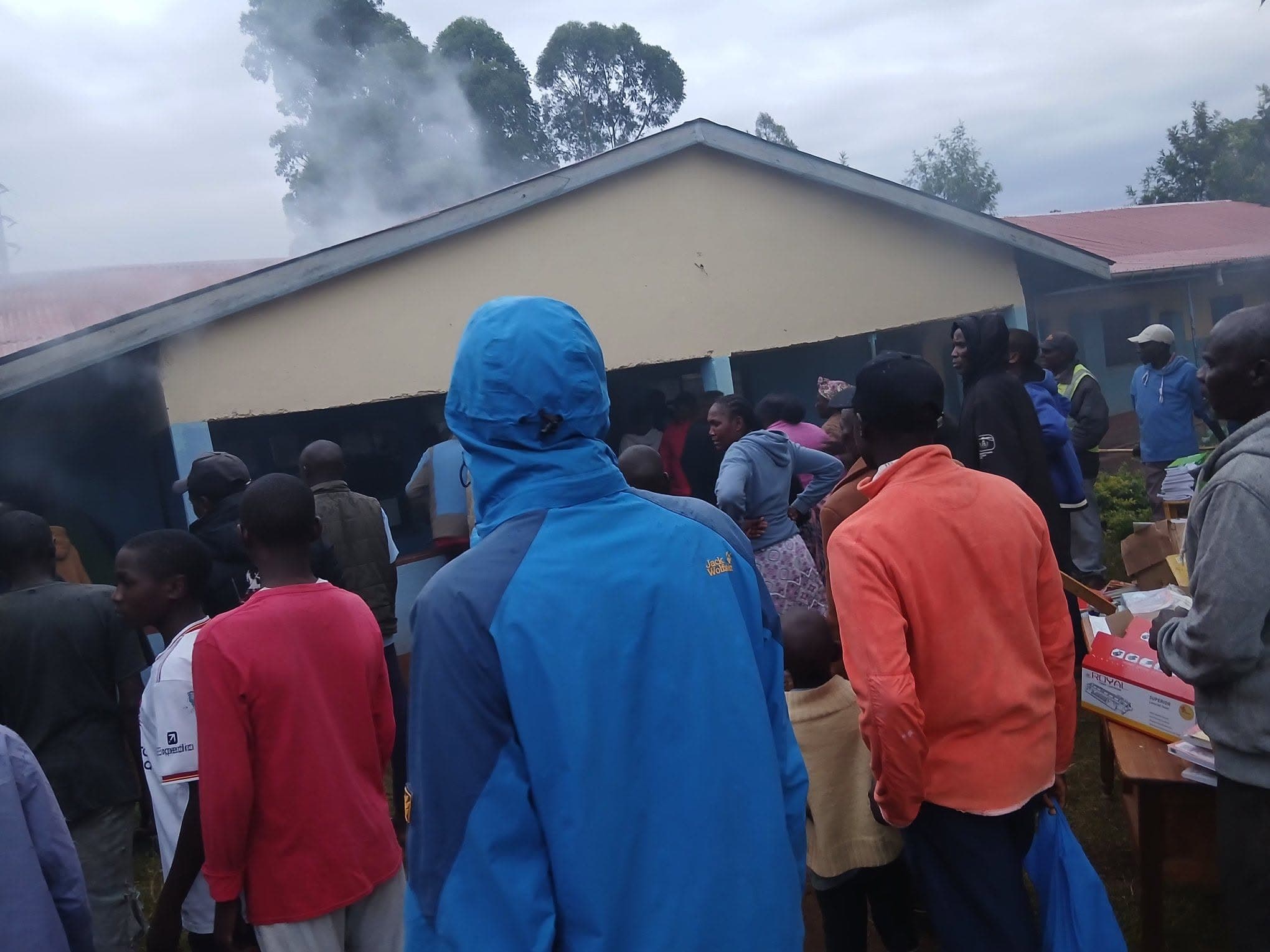 Fire guts classroom block at Kiango Comprehensive School in Kisii County