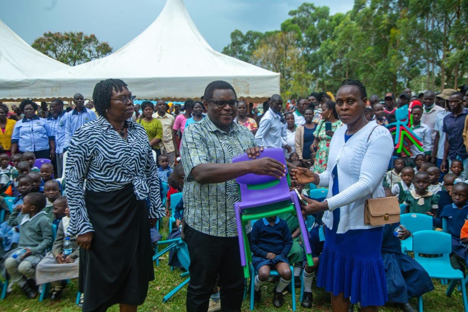 Governor Lusaka hands over 2,000 chairs to West Sang’alo ECDE centres