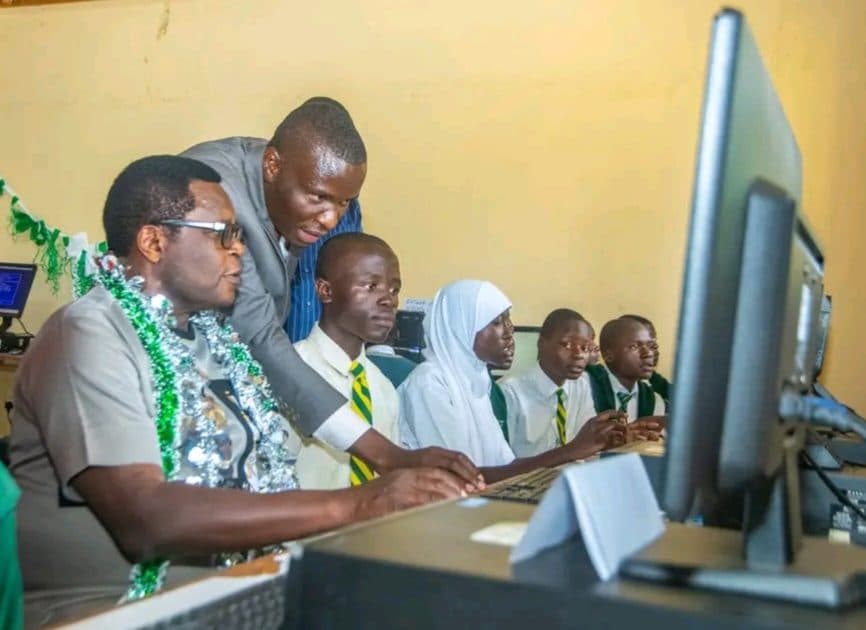 Governor Lusaka donates computers to St James ACK Mapela Secondary School