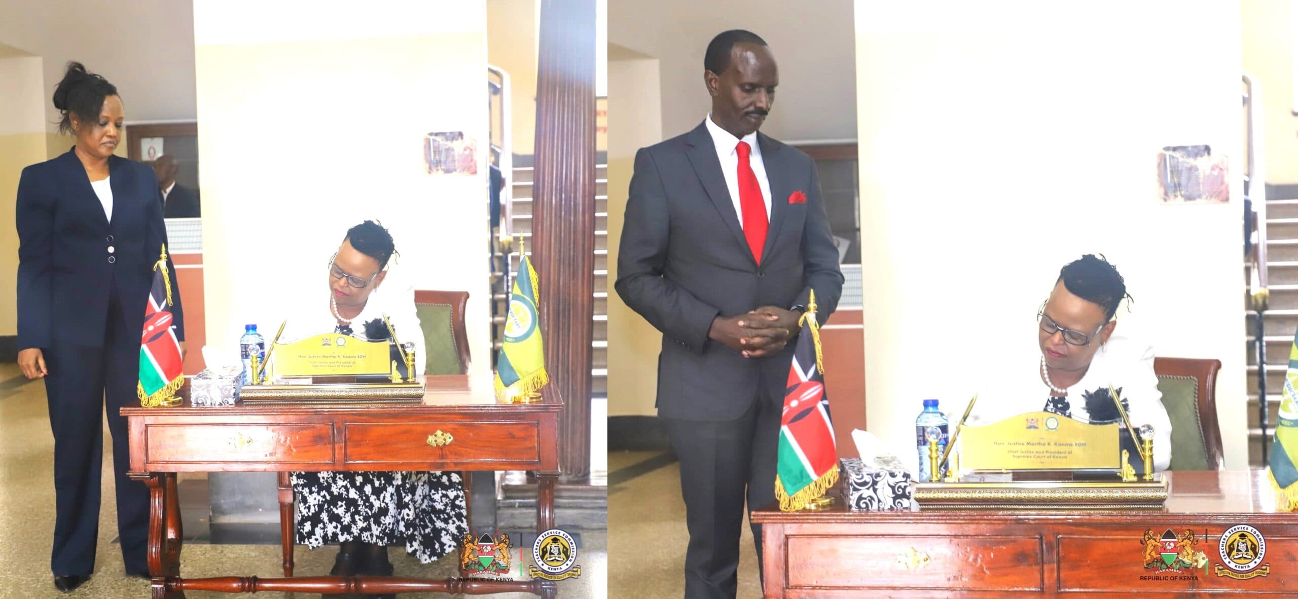 Sossion and Lentoijoni sworn in as TSC commissioners for six-year terms