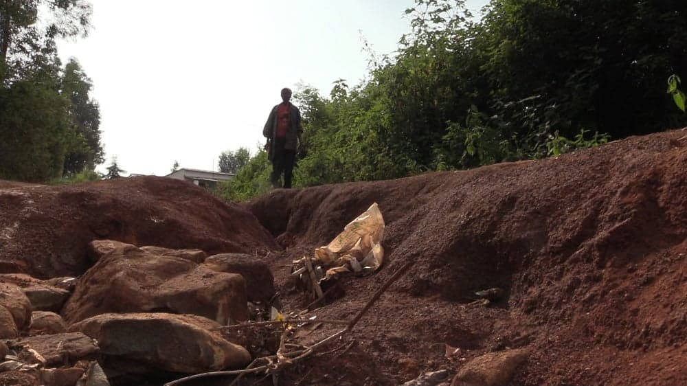 Road construction risking lives of school going children