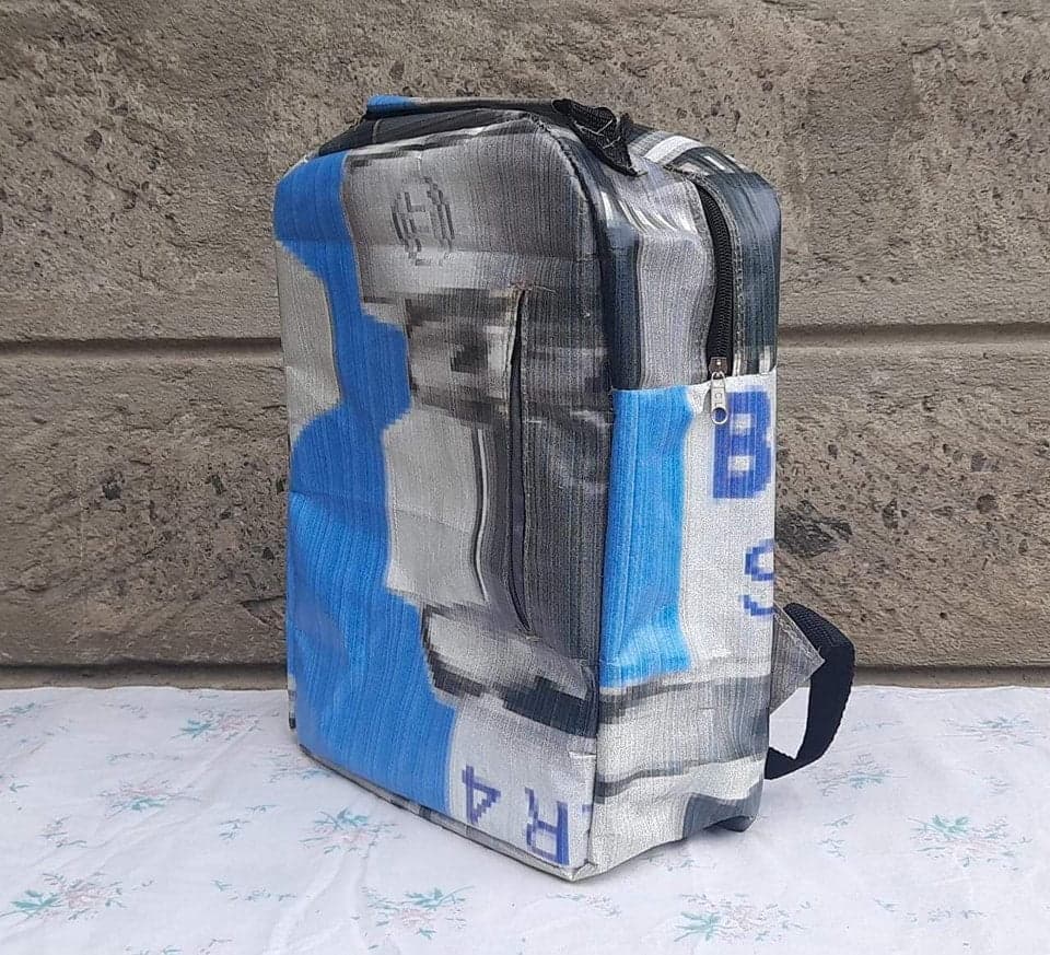 How Kiambu schools are turning recycled PVC billboards to funky school bags image 1