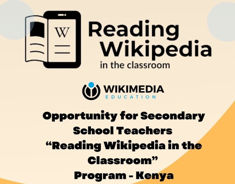 Wikipedia programme to train secondary school teachers is now open