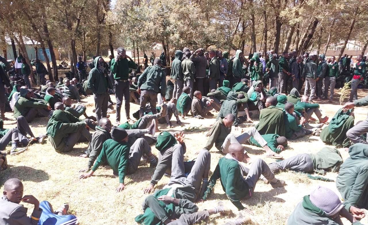 Students trek for over 40 Kms calling for removal of Principal