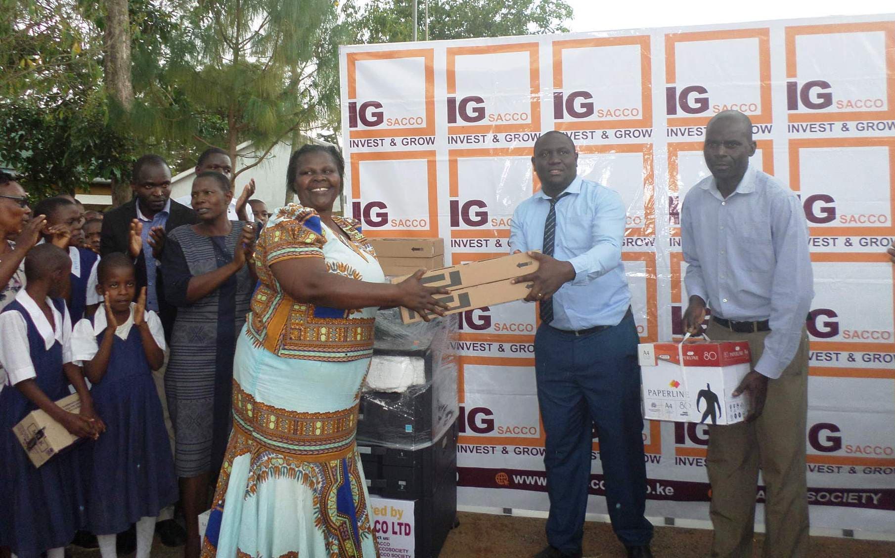 IG Sacco donates photocopier machines, printing papers to school in Kakamega