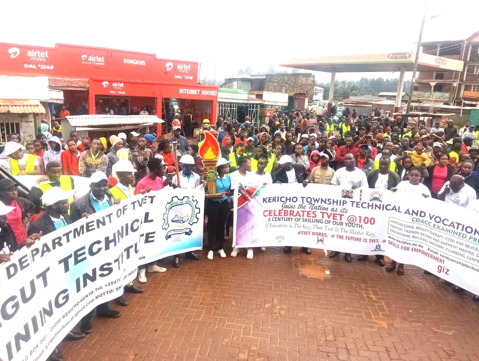TVET’s Centenary Flame arrives in Kericho to much acclaim and excitement