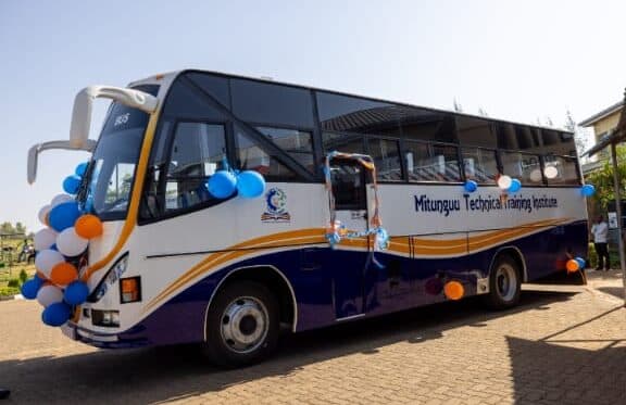 Excitement as Ruto drives new bus into Mitunguu TTI before presenting it image 2