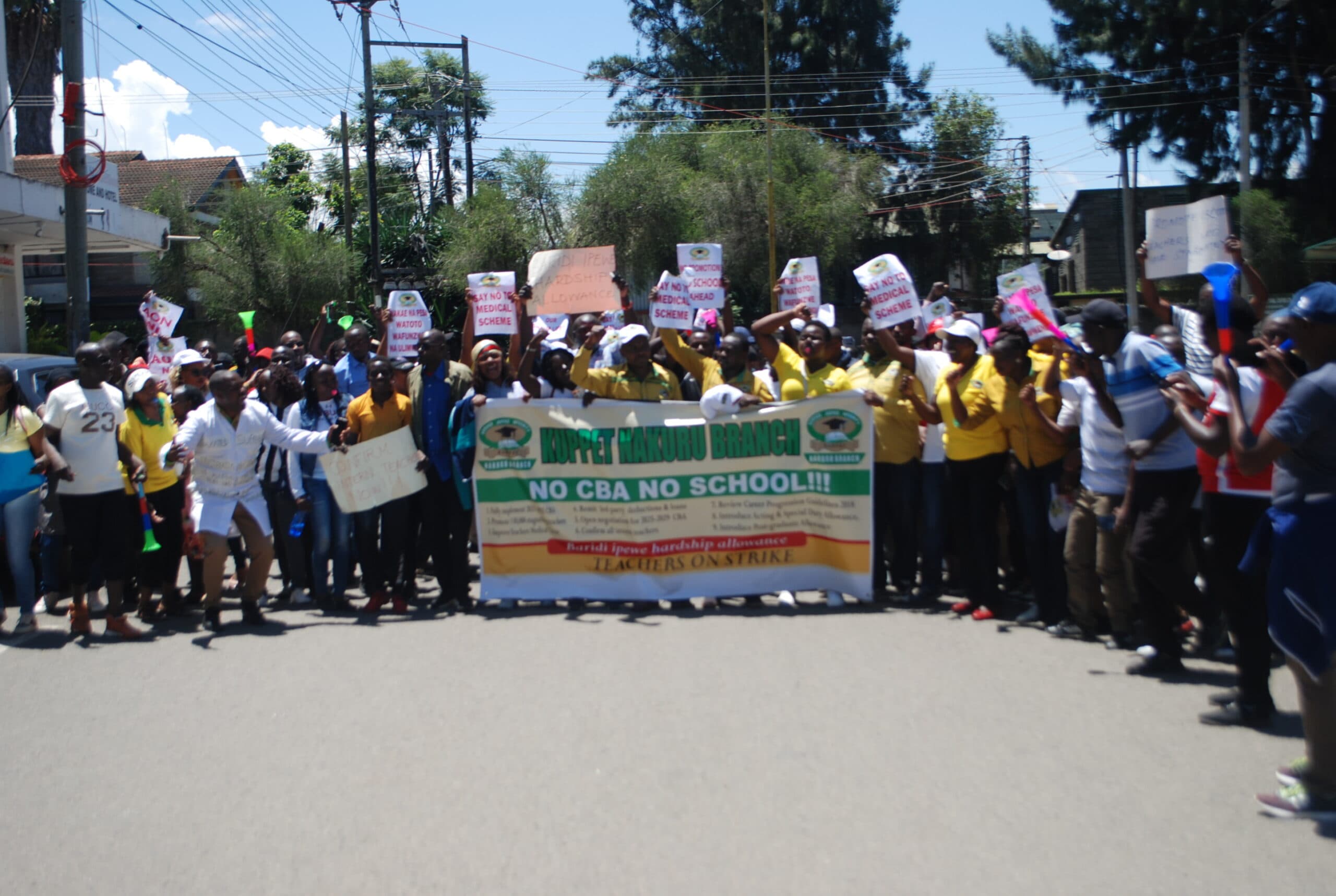 Teachers in Nakuru occupy city streets with a 9-point agenda