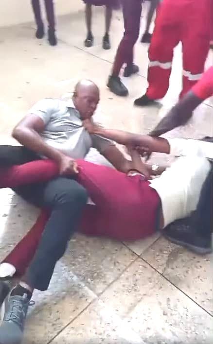 Teacher beaten senselessly by big-headed student