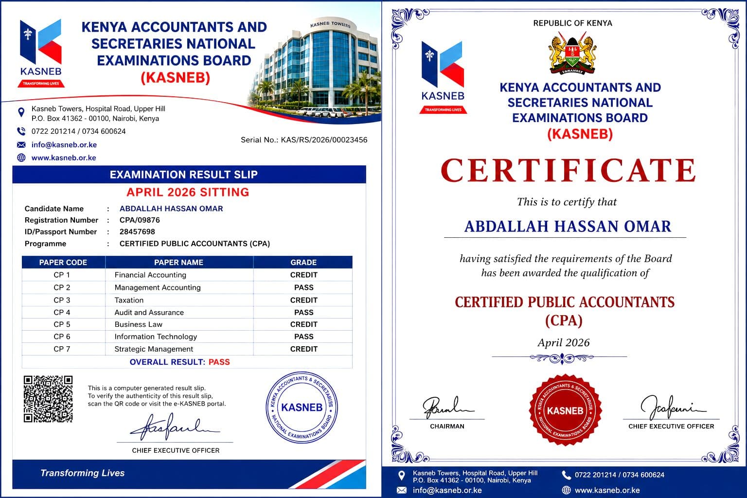 Kasneb releases April 2026 vocational, certificate, diploma, CISSE exam results